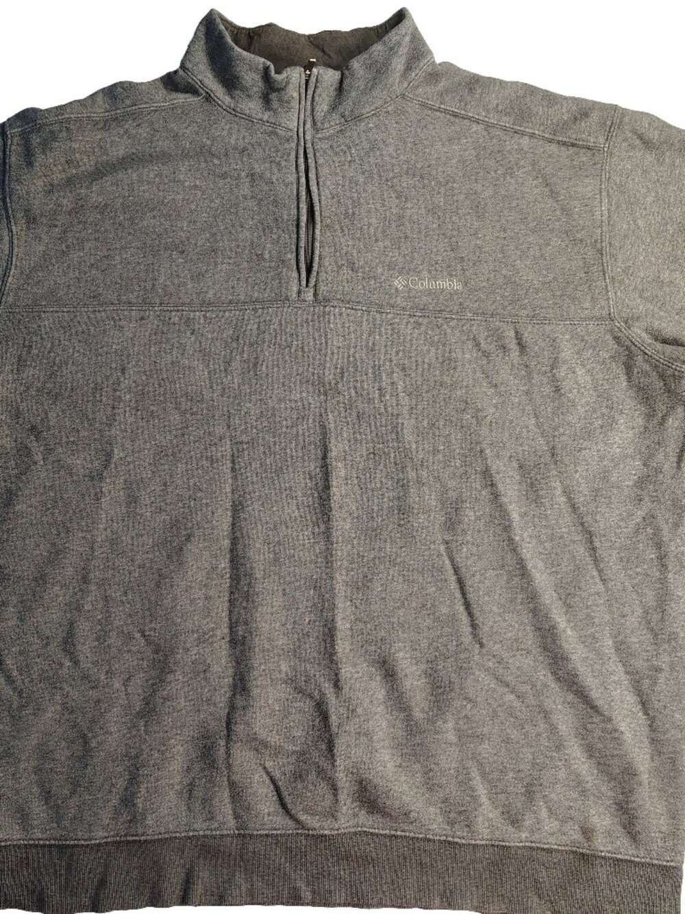 Men's XXL Gray Columbia Sportswear Co. Brand Cotton Blend Half Zip-Up Sweater